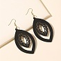 Iron Wood Dangle Earrings for Women, Teardrop, Golden