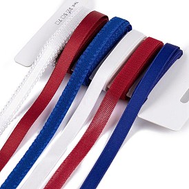 Independence Day Polyester & Polycotton Ribbons Sets, for Bowknot Making, Gift Wrapping