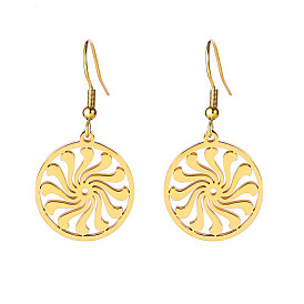 304 из нержавеющей стали болтаться серьги, кольцо с цветочным узором