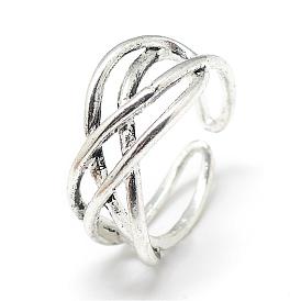 Adjustable Alloy Cuff Finger Rings, Size 6
