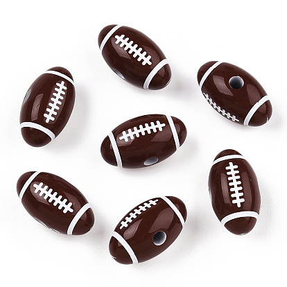 Ремесло стиль акриловые бусины, спортивные бусы, регби