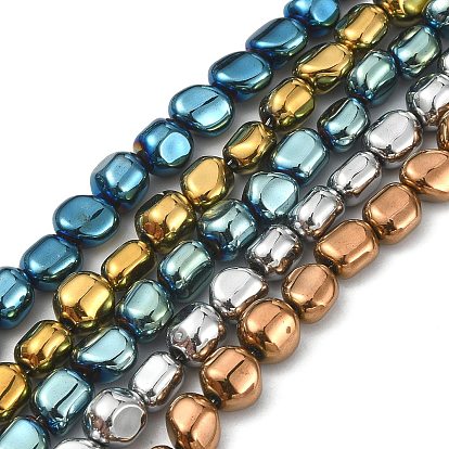 Electroplated Synthetic Non-magnetic Hematite Beads Strands, Long-Lasting Plated, Rice