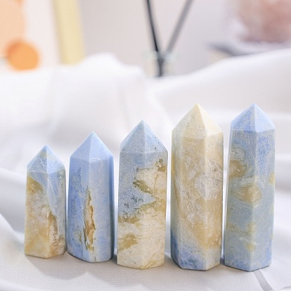 Tour de pointe pierres précieuses naturelles baguettes en pierre de guérison, Pour la décoration de thérapie de méditation de chakra reiki, prisme hexagonal