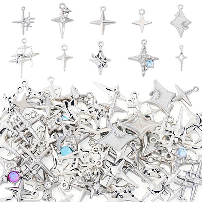 64 шт 10 стили подвески из цинкового сплава в тибетском стиле, звезды прелести