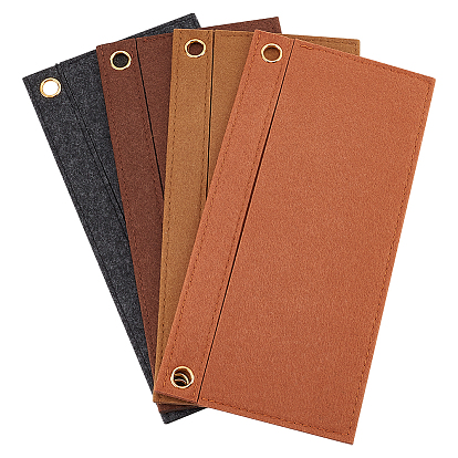 4шт 4 цвета войлочный кошелек органайзер вставка, мини-формирователь сумки-конверта премиум-класса из фетра, аксессуары для сумок, с железными втулками, прямоугольные