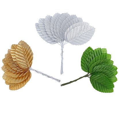300Pcs 3 Colors Artificial Ribbon Leaf, for Wedding Party Home Room Decoration Marriage Accessories