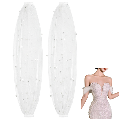 Рукава из полиэстера для женщин, с железной булавкой-брошью и пластиковой жемчужиной