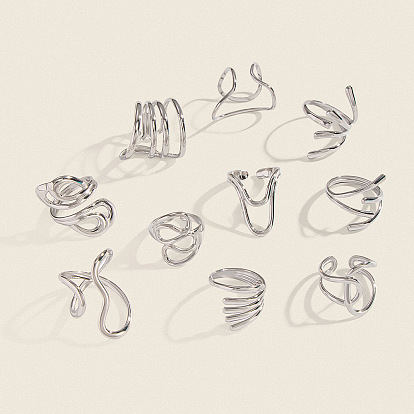 Регулируемые 304 открытые манжеты из нержавеющей стали для женщин