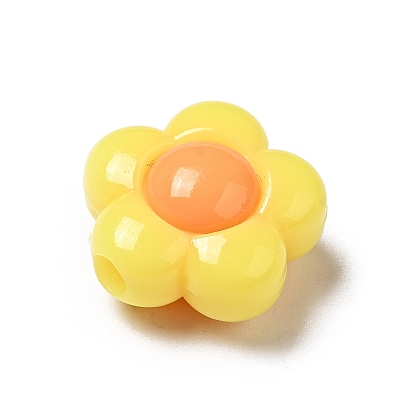 Two Tone Opaque Acrylic Beads, Flower