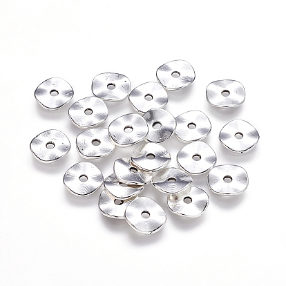 Tibetano plata perlas espaciador ondulado, buñuelo, sin plomo y el cadmio, buñuelo