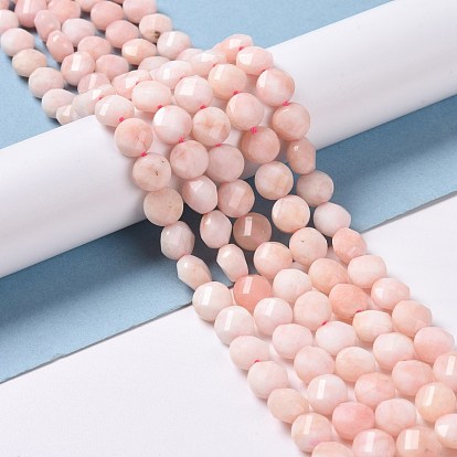 Natural Pink Opal Beads Strands, Faceted, Flat Round