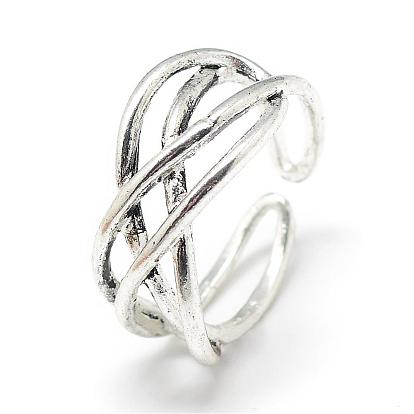 Adjustable Alloy Cuff Finger Rings, Size 6