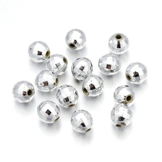 Perles acryliques facettes, ronde