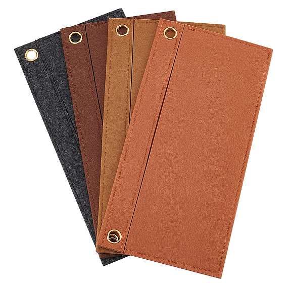 4шт 4 цвета войлочный кошелек органайзер вставка, мини-формирователь сумки-конверта премиум-класса из фетра, аксессуары для сумок, с железными втулками, прямоугольные