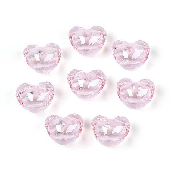 Прозрачные акриловые бусины, сердце, граненые