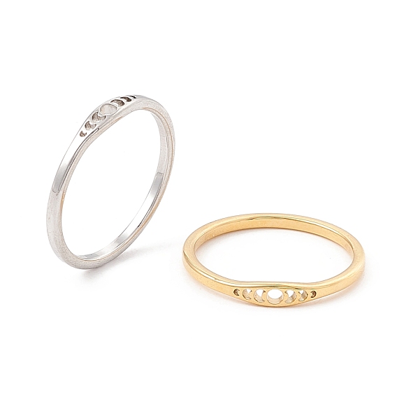 201 кольцо на палец с фазами луны из нержавеющей стали для женщин