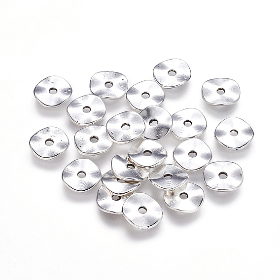 Tibetan Silver Wavy Spacer Beads, Donut, Lead Free & Cadmium Free, Donut