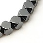 Немагнитные синтетический гематит бисер пряди, шестиугольник, граненые, 8x8x8 мм, отверстие : 1 мм
