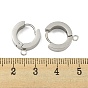 304 Stainless Steel Hoop Earring Findings, Ring, with Horizontal Loops