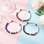 Круглые браслеты из жемчужных бусин, натуральных камней и сердолика для женщин, с латунными бусинами-разделителями в виде клевера