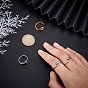 Pandahall elite 4 piezas 2 colores 304 anillo de puño abierto con envoltura de serpiente de acero inoxidable con diamantes de imitación para mujer, acero color oro y acero