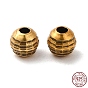 925 Sterling Silver Beads, Grooved Round