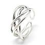 Adjustable Alloy Cuff Finger Rings, Size 6