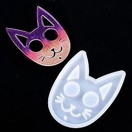 Food Grade Cat Head DIY Silicone Pendant Molds, Decoration Making, Resin Casting Molds, For UV Resin, Epoxy Resin Jewelry Making