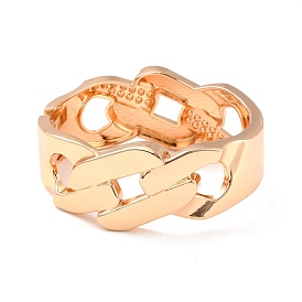 Curb Chain Shape Alloy Cuff Bangles, Hinged Wide Band Open Bangle for Women