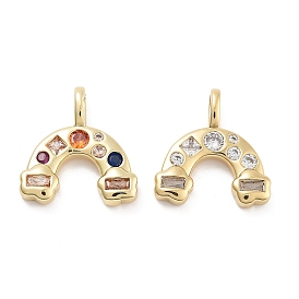 Радужная стойка покрытие латунь микропаве кубические цирконии подвески, без кадмия и без свинца, долговечный, реальный 18 k позолоченный