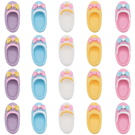 50шт 5 цветные кабошоны из непрозрачной смолы, тапочки с бантом