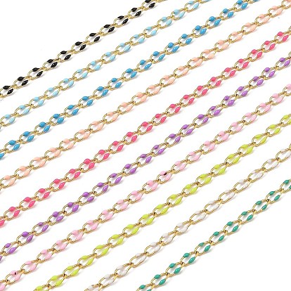 Ионное покрытие (ip) 304 звенья цепи из нержавеющей стали, с эмалью, с катушкой, полированный, пайки, реальный 18 k позолоченный