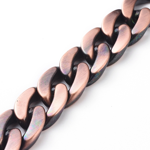 Handmade CCB Plastic Curb Chains/Twisted Chains, Drawbench, Cuban Link Chain