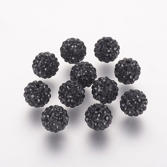 Polymer Clay Rhinestone Beads, Grade A, Round, Pave Disco Ball Beads