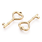 Valentine's Day 304 Stainless Steel Pendants, Manual Polishing, Heart Key Charm