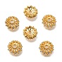 Колпачки для бусин из прозрачного кубического циркония из латуни, цветок, без кадмия и без свинца, стойки покрытие, долговечный