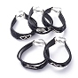 Unisex Retro Leather Cord Multi-strand Bracelets, with Waxed Cotton Cord, 201 Stainless Steel Links, Iron Ribbon Ends and 304 Stainless Steel Lobster Claw Clasps, Mixed Shapes