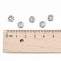 Disc 316 Surgical Stainless Steel Spacer Beads, with Rhinestone, 7x3mm, Hole: 1mm