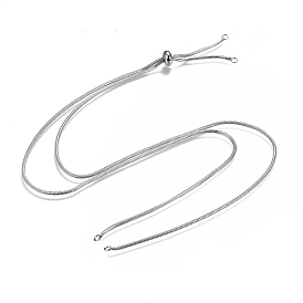 Регулируемые 304 круглые змеиные цепи из нержавеющей стали, изготовление ожерелья-слайдера, с 201 слайдерами из нержавеющей стали