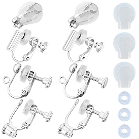 Латунные клипсы серьги выводы, для не проколотых ушей