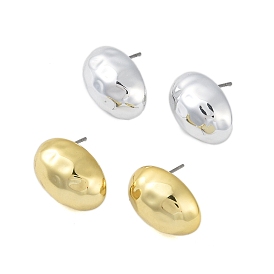 Oval CCB Plastic Stud Earrings for Women, with 304 Stainless Steel Pin