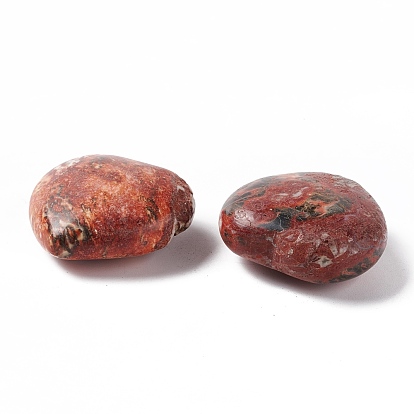 Natural Leopard Skin Jasper Heart Love Stone, Pocket Palm Stone for Reiki Balancing