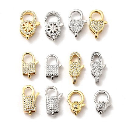Латунный микро pave прозрачный кубический цирконий лобстер, долговечный, без кадмия и без свинца, реальный 18 k позолоченный