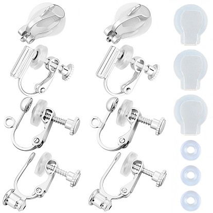 Латунные клипсы серьги выводы, для не проколотых ушей