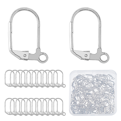 100 шт. 304 серьги с рычагом из нержавеющей стали, с петлей