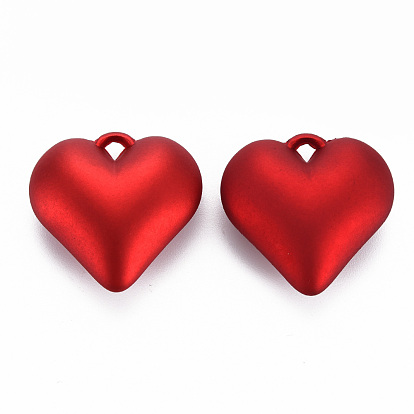 Opaque Spray Painted Acrylic Pendants, Heart
