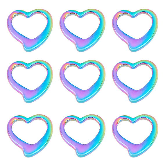 304 Stainless Steel Linking Rings, Heart