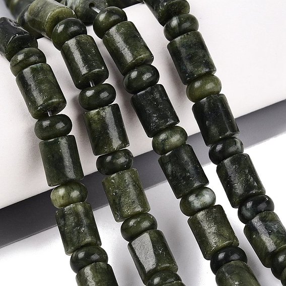 Natural Jade Beads Strands, Barrel & Rondelle