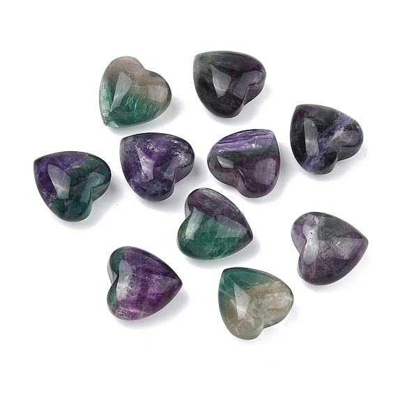 Натуральные флюоритовые камни в форме сердца для ладони, Подарок для медитации на баланс энергии Рейки