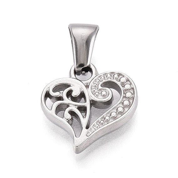 303 подвески из нержавеющей стали, филигранные подвески в форме сердца